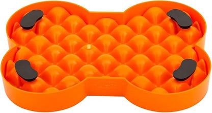 LickiMat Small Slodog Suitable for Wet Food, Raw Food, Kibble and Treats. Perfect Feeder for Small and Medium-Sized Dogs. No Gulp and No Frustration. (Orange)