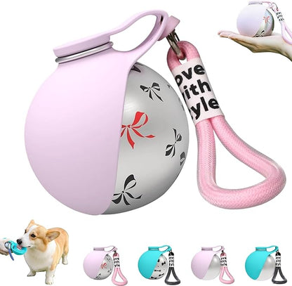 2 in 1 Portable Dog Water Bottle for Small Pet, Travel Foldable Bowl Dispenser, Outdoor Walking Collapsible Feeder, Leak-Proof Silicone Puppy Drinking Tumbler 285ml Gear Supplies