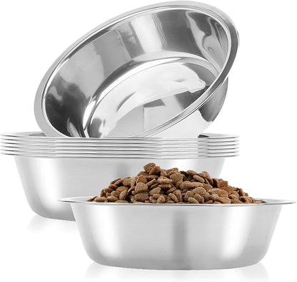 8 Pack Small Dog Bowl Cat Bowl,3 Cup 24 OZ Stainless Steel Dog and Cat Bowls Pet Metal Food and Water Dish,Basic Pet Feed Bowls for Small Dog Puppies Kitten