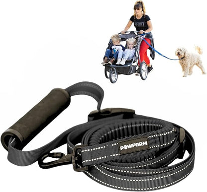 Pet Products Hands Free Dog Leash, Around The Waist, Crossbody, Solid Handle, Heavy Duty, (Black)