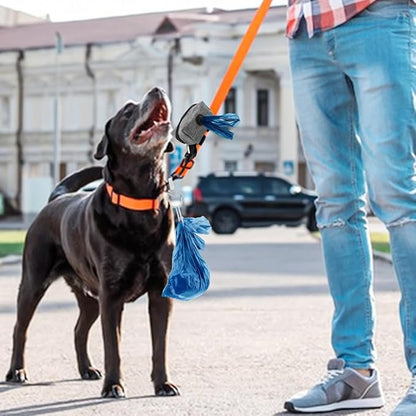 2pcs Dog Poop Bag Holder with 2 Hands-free holder Poop Bag Dispenser Pet Dog Waste Bag Dispenser Leash Attachment Fits Any Dog Leash for Dog Cat and Other Pets(Gray)