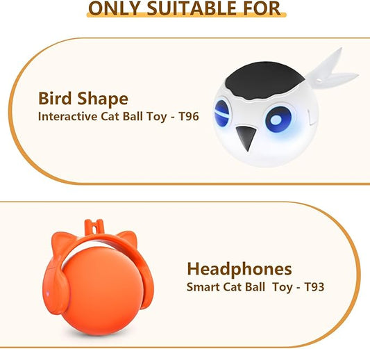 ORSDA 3 PCS Replacement Refills, Cat Toys Feather Tail, Bubble Fuzzy Ball, Pom Pom Balls for Electric Kitten Toys, only Suitable T93&T96 Cat Ball Toy