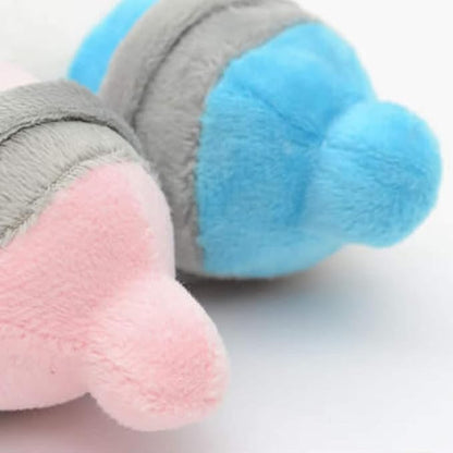 1Pcs Light Blue Funny Chewing Pet Toy, Cat Cute Baby Bottle Design Bite Squeaky Sound Plush Molar Toy，Dog Squeak Toys,Crunch and Play Bottle Dog Toy