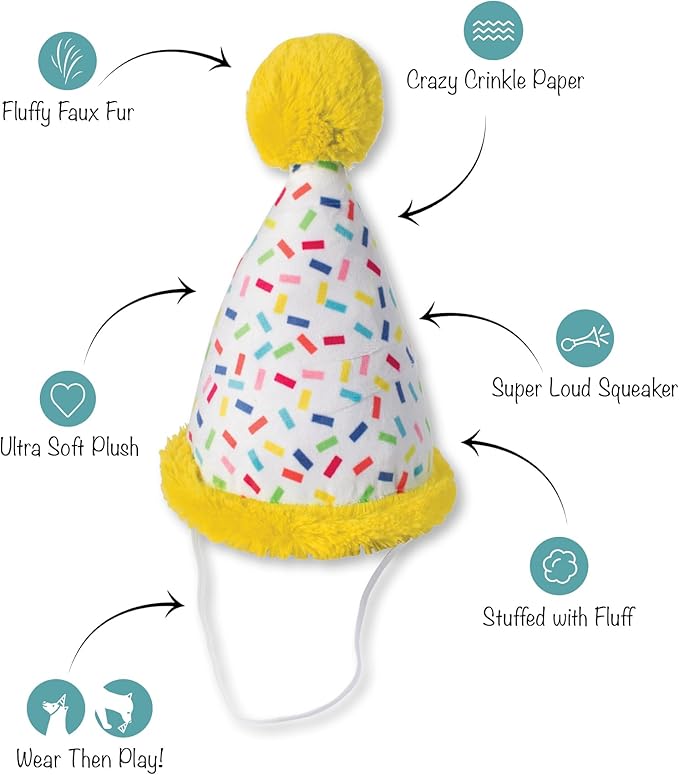 Fringe Studio Plush Dog Toy, Time to Celebrate, Pet Shop Collection (314225)