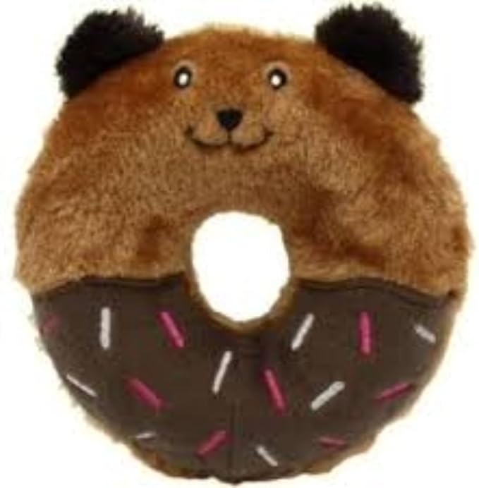 ZippyPaws Donutz Buddies Interactive Pet Toys - Donut Dog Hide and Seek Toy, Puppy Toys, Colorful Squeaky Dog Toys, Bear, Original, (ZP1032)