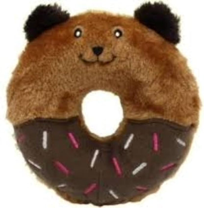 ZippyPaws Donutz Buddies Interactive Pet Toys - Donut Dog Hide and Seek Toy, Puppy Toys, Colorful Squeaky Dog Toys, Bear, Original, (ZP1032)