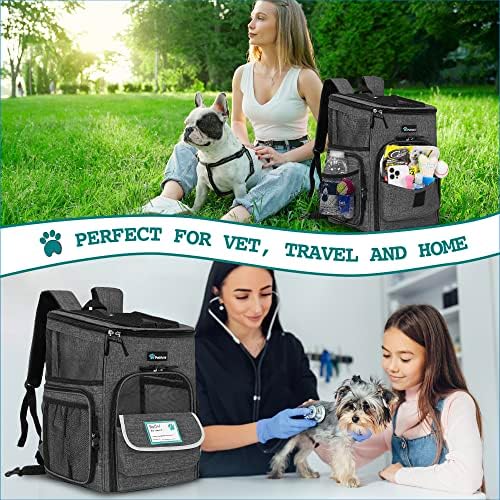 PetAmi Dog Backpack Carrier, Airline Approved 4-Way Entry Cat Bag, Charcoal - Image 7