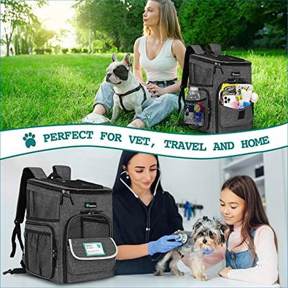 PetAmi Dog Backpack Carrier, Airline Approved 4-Way Entry Cat Bag, Charcoal - Image 7