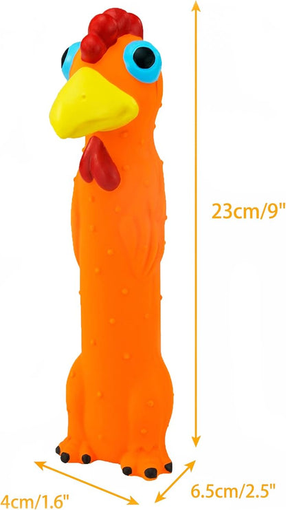 CHIWAVA 3 Pack 9" Squeaky Latex Dog Toys Standing Stick Animal Puppy Fetch Interactive Play for Small Medium Dogs