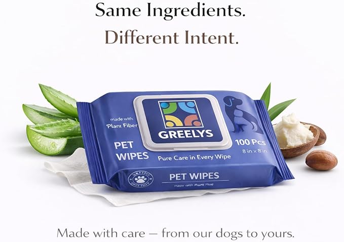 Dog Wipes for Paws, Butt & Body – Thick Plant Based Pet Wipes, Unscented, Gentle for Sensitive Skin (100 Count)