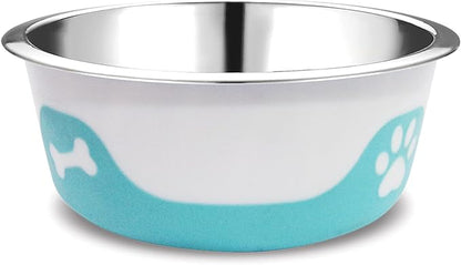 Thermocool Insulated Stainless Steel Pet Bowl - 64 Oz (XL) Non-Slip Feeding Dish Reduces Sliding & Spills, Keeps Water Cold & Food Warm, Dishwasher Safe (Light Blue)