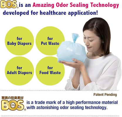 BOS Amazing Odor Sealing Dog Poop Bags - Durable and Unscented [Size: M, Color: Light Blue] (90 Count, Pack of 1) (90 Bags)