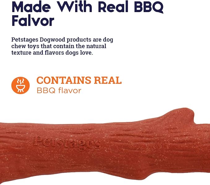 Pupstages Dogwood Mesquite Dog Chew Toy – Real-Wood Blend, Moderate Chewers, Medium, 7.5", 2-Pack (Natural & Mesquite Flavors)