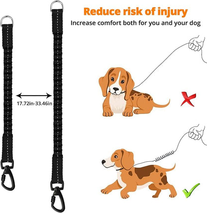 jenico Long Dog Leash 20FT: Heavy Duty Nylon Rope Leashes for Dogs Training with Reflective Threads Bungee and Padded Handle - Dog Lead for Large Small Medium Dogs Outside Walking Hiking