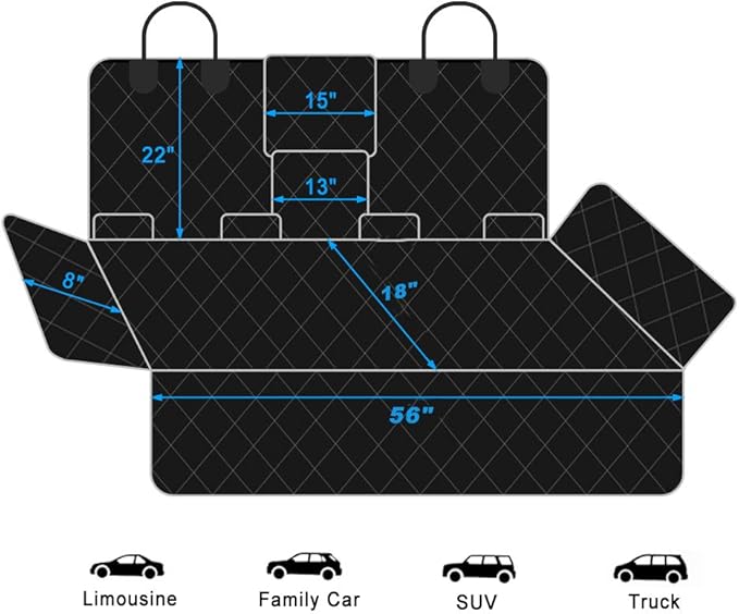 RBSC Home Dog Car Back Seat Cover Waterproof Heavy Duty and Nonslip Car Backseat Cover for Cars, Trucks, Jeeps and SUVs for Dogs
