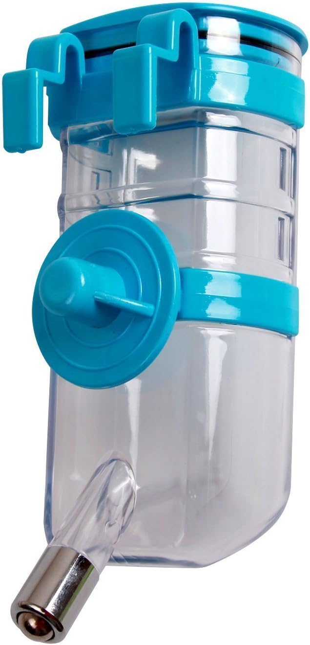 BXT Automatic Pet Water Bottle for Dogs Cats Rabbits Ferrets, 13.5 oz Capacity Rear-Filling Water Feeder Hanging No-Drip Water Drinking Holder- Keep Your Pet Hydrated (Blue)