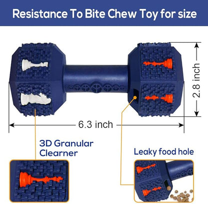 Dog Chew Toys for Aggressive Chewers Indestructible Dog Toys Tough Natural Rubber Dumbbell Toy for Small Medium Large Dogs Large Blue