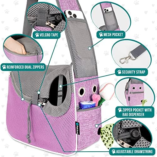 PetAmi Dog Sling Carrier Small Dogs, Hands Free Crossbody Carrier, Purple - Image 3