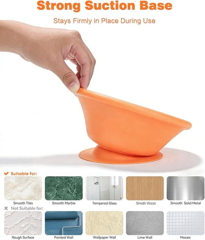 Slow Feeder Dog Bowl with Suction Cup & Reinforced Rim, 3-Cup Puzzle Maze Dog Lick Bowl for Anxiety Relief, Anti-Choking & Non-Slip, BPA-Free Silicone, for Small to Large Breeds (Orange)