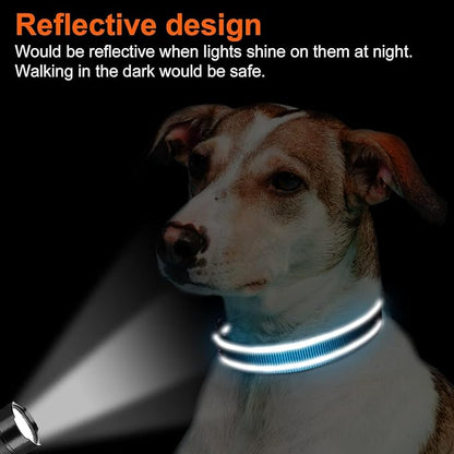 Joytale Reflective Dog Collar, Soft Neoprene Padded, Metal D-Ring, Nylon Pet Collar Adjustable for Small Dogs, Sky Blue, S