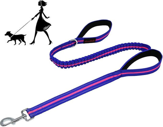 Dog Collars and Leads Heavy Duty Dog Leash with Traffic Handle Reflective with Double Padded Handles Durable for Small Medium Large Dogs Training Walking 4ft (Red)