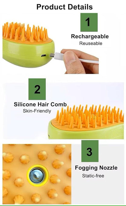 2024 Multifunctional Pet Grooming Brush - 3-in-1 Detangling and Massage Comb for Removing Loose Hair from Cats and Dogs (Banana) (Banana)