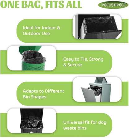 Heavy-Duty Dog Waste Can Liners - Case of 100 Bags