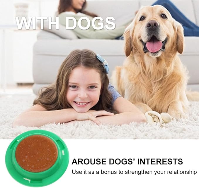 balacoo Dog Licking Bowl with Chicken Taste Non-Slip Sticky Base Covered Slow Feeder Interactive Pet Snack Toy 3.7 Inch for Dogs