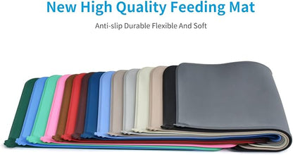 AUDWUD Silicone Waterproof Pet Feeding Mats,Anti Slip Bowl Pad, Dog Mat for Food and Water
