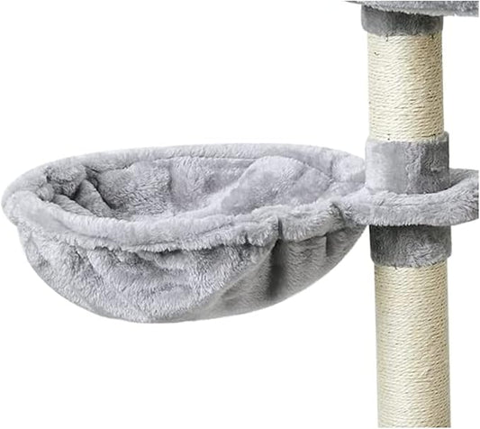 SHENGOCASE 14.6" 2-Pack Light Grey Nest Basket Lounger Hammock Bed Replacement for Cat Tree Tower, 5-Pack Hanging Toys, Cat Tree Accessories Hammock Attachment