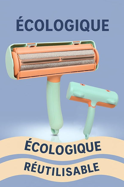 Pet Hair Remover Roller, Reusable Pet Hair Removal Brush for Dogs and Cats, Self Clean Fur from Couch, Bed, Rugs, Laundry and Clothes, Green