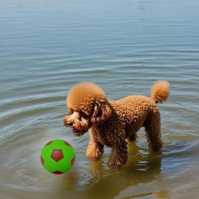 4 Pack Squeaky Dog Ball, Soft Latex Rubber Squeaky Dog Toys for Small, Cute Bounce Squeak Toys Play Fetch Soccer BallOrange, （Green, Pink, Light Blue