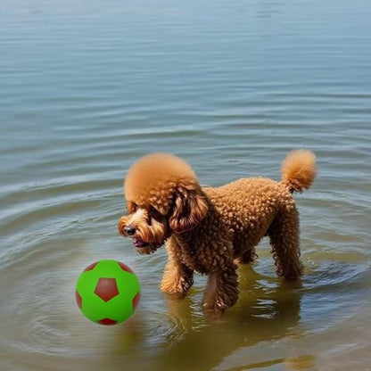 4 Pack Squeaky Dog Ball, Soft Latex Rubber Squeaky Dog Toys for Small, Cute Bounce Squeak Toys Play Fetch Soccer BallOrange, （Green, Pink, Light Blue