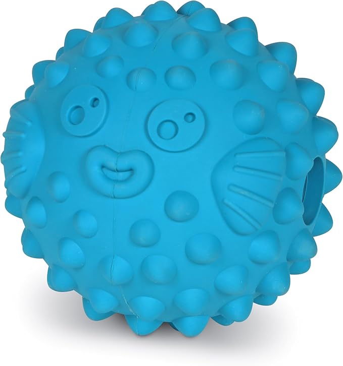 Brightkins Tough & Tumble Treats Dispenser Large Pufferfish - Interactive Dog Puzzle Toy for All Breeds, Enrichment Gifts for Puppies
