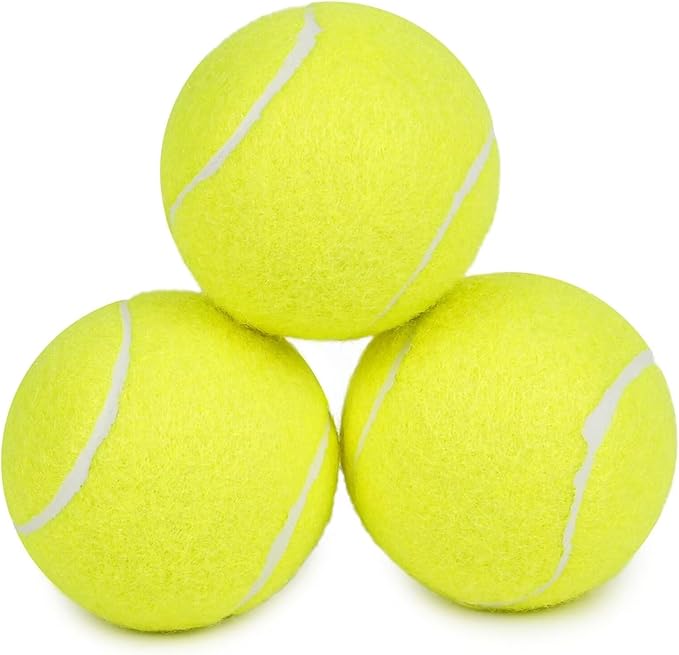 Prime Pets Tennis Balls for Dogs 3 Pack 2.5”, Durable Dog Toys for Training, Fetch & Outdoor Play, Squeaky Balls for Dogs Small and Medium with High Bounce, Interactive Pet Fetch Ball