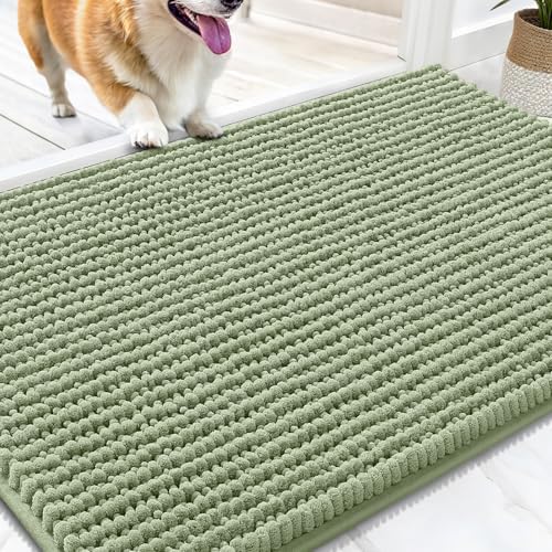 OLANLY Dog Door Mat for Muddy Paws 30x20, Extra Absorbent Chenille Mud Mat by OLANLY