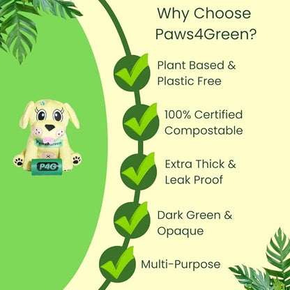 100% Certified Home Compostable Poop Bags (270 Count 18 Rolls), Plant Based, Extra Thick (20 Micron), Leak Proof, Unscented Standard Size 9 X 13'', ASTM D6400 & EN 13432 Compliant
