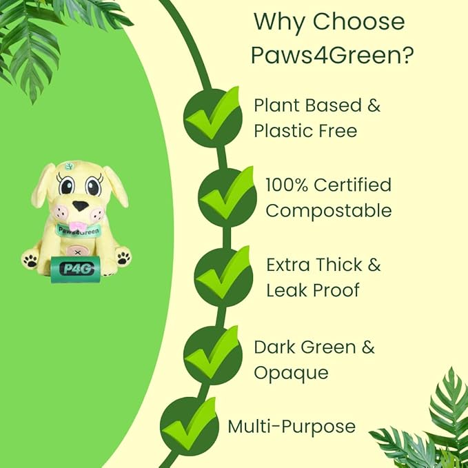 100% Certified Home Compostable Poop Bags (90Count 6 Rolls), Plant Based, Extra Thick (20 Micron), Leak Proof, Unscented Standard Size 9 X 13'', ASTM D6400 & EN 13432 Compliant