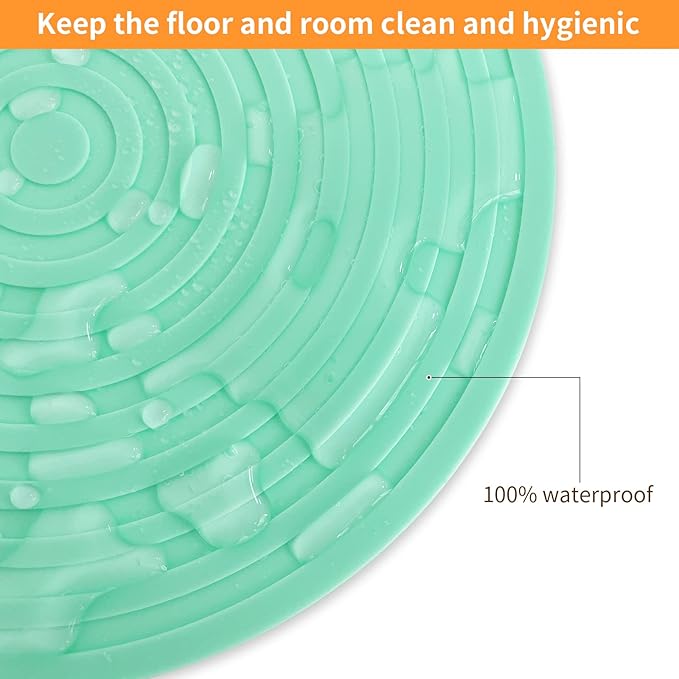 Ptlom Pet Food Mat for Dog and Cat Placemat 2 Pcs, Mat for Prevent Food and Water Overflow, Suitable for Medium and Small Pet, Silicone, 9.5"* 9.5"
