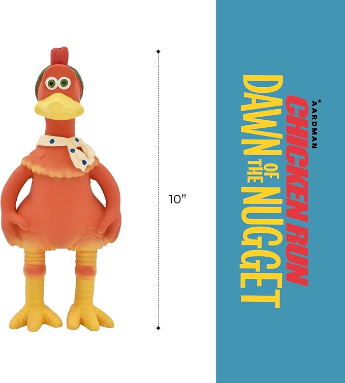 Multipet Chicken Run Ginger Latex Dog Toy - Durable Squeaky Toy for All Dogs - Easy-to-Clean Latex Squeaky Toys - for Cuddling, Chewing & Playing (9.5")