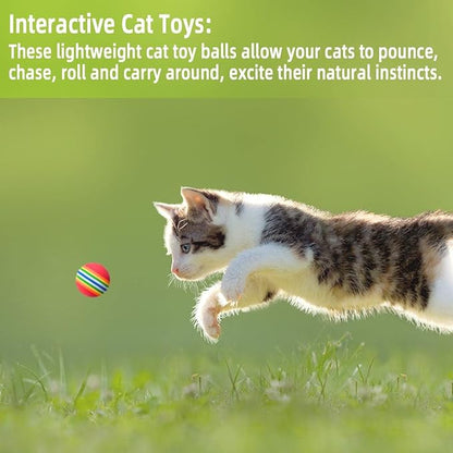 12 Pack Foam Cat Soccer Balls - Soft, Quiet, Interactive Toys for Kitten, Dog, Puppy - Indoor Activity Play, Chase, Training, Chewing