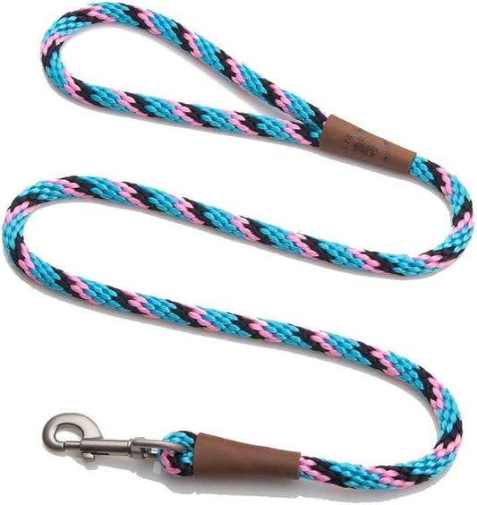 Mendota Pet Snap Leash - British-Style Braided Dog Lead, Made in The USA - Starbright, 1/2 in x 4 ft - for Large Breeds