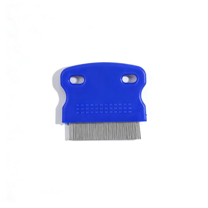 3/4/5-pieces flea and lice comb set, stainless steel pet comb (for dogs and cats, circular tooth design), double-sided tear stain remover, pet shedding comb, suitable for all types of pets (3pcs)