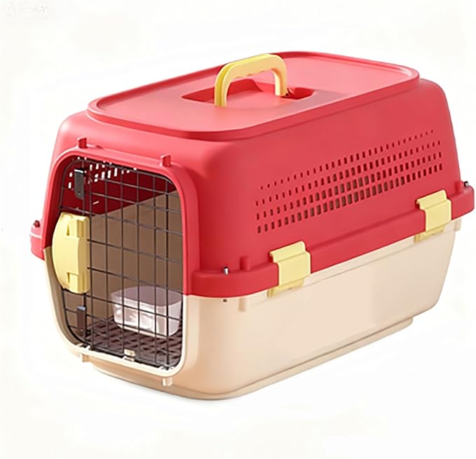Large Cat Carrier,Dog Crates for Medium Dogs,Travel Dog Trate,Airline Approved Pet Carriers,Suitable for Home Use and Travel Dogs Crate(Red,19.6 x 13.3 x 11.8in)