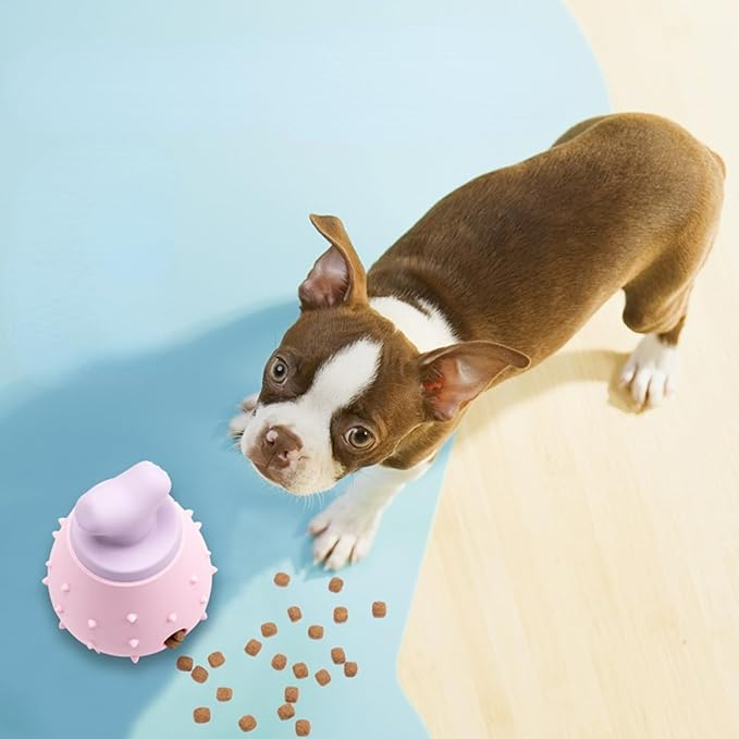 Cat Dog Slow Feeder Set Textured Slow Lick Mat & Drumstick Puzzle Toy Food Grade Silicone Easy to Clean Anti-Slip Base Pet Accessories (Puzzle Toy 2pcs)