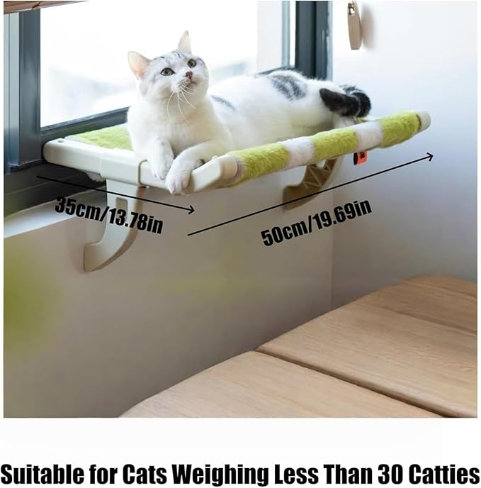 Purrloft Cat Bedside Hammock,Cozy Luxury Purr Loft Bed, Purr Loft Cats Bed & Window Perch Holds up to 50lbs,One-Step Sliding Clamping Slot Adjustment Cat Hammock