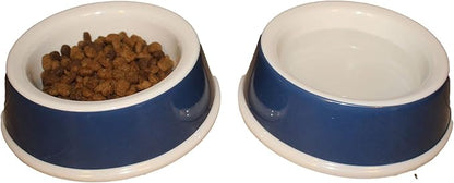 Ecoware Decorated Small Dog Non-Tip/Non-Skid Dish, Light Burlap/Blue Dog (ENT15B)