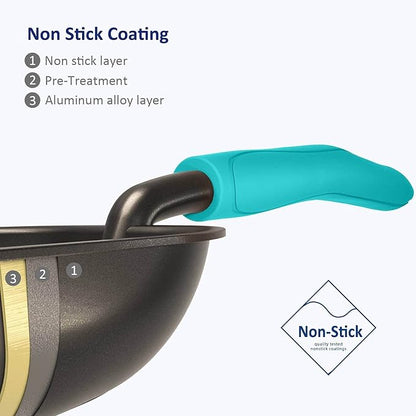WePet Cat Litter Scoop, Non-Stick Plated Aluminum Alloy Sifter, Kitty Durable Metal Scooper, Deep Shovel, Long Handle, Kitten Pooper Lifter, Size Large, Coated Black Body with Turkish Blue Handle