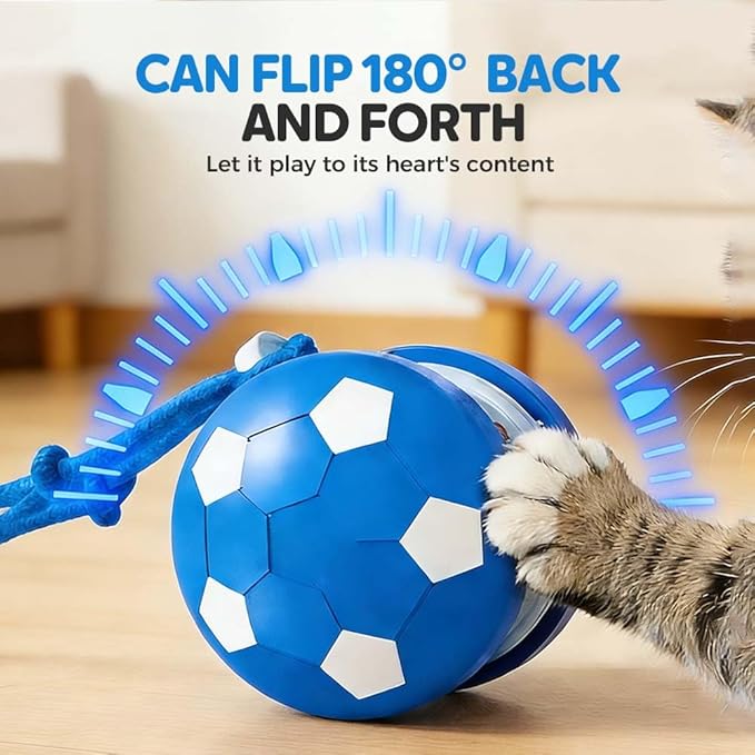 Interactive Dog Toys, 2026 Upgraded Motion-Activated Electric Automatic Rolling Ball with Rope, Random Path Movement, Rechargeable Boredom Relief Toy for Small Medium Large Dogs (Orange)