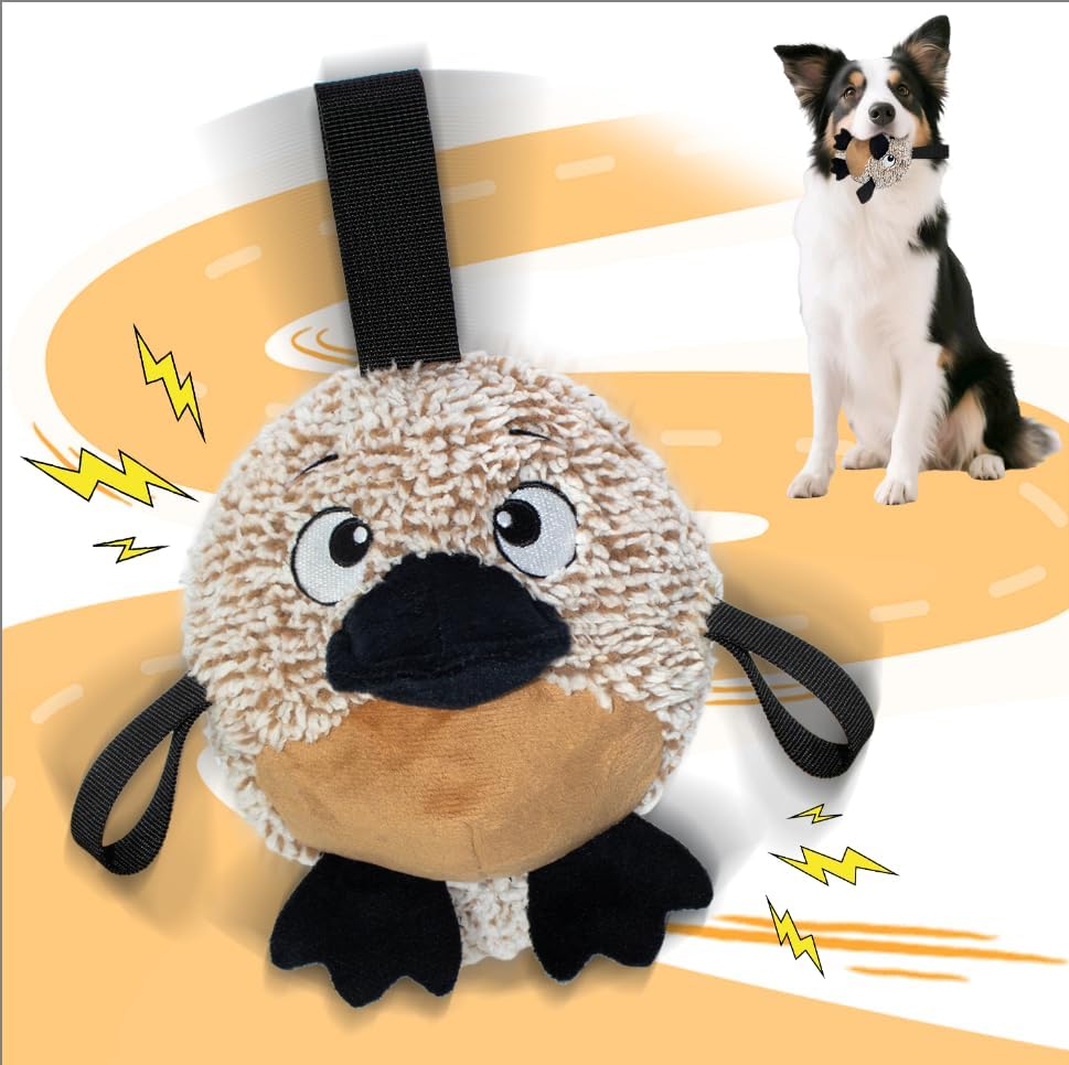 Interactive Dog Toy Automatic Bouncing Ball with Real Barks 2 Jumping Modes USB Type-C Rechargeable Motorized Plush Core for Small Medium Dogs Indoor Outdoor Exercise Gift by Unknown
